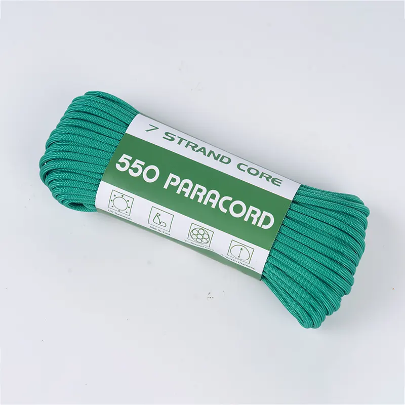 แกน 7 เส้น 4 มม. สีเขียวทึบ 550 Paracord โพลีเอสเตอร์